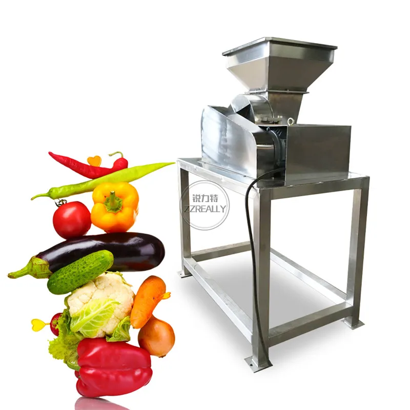 T/h eléctrico de acero inoxidable para manzana, frutas y verduras, jaula para ardilla, jengibre, ajo, Chile, trituradora, máquina pulidora