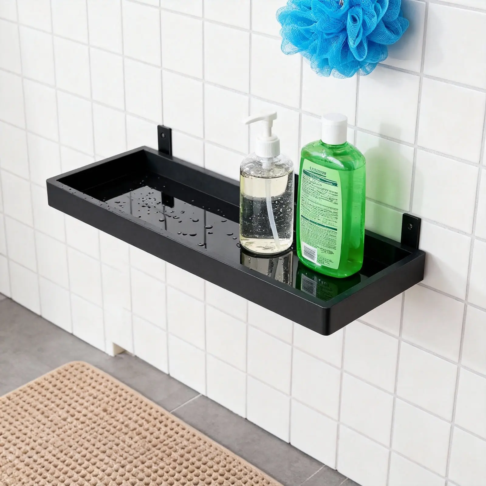 Bandeja Rectangular de Silicona para Baño, Ahorra Espacio, Organizador de Artículos de Aseo, Maquillaje, Joyería, Cuidado de la Piel, para Uso Diario