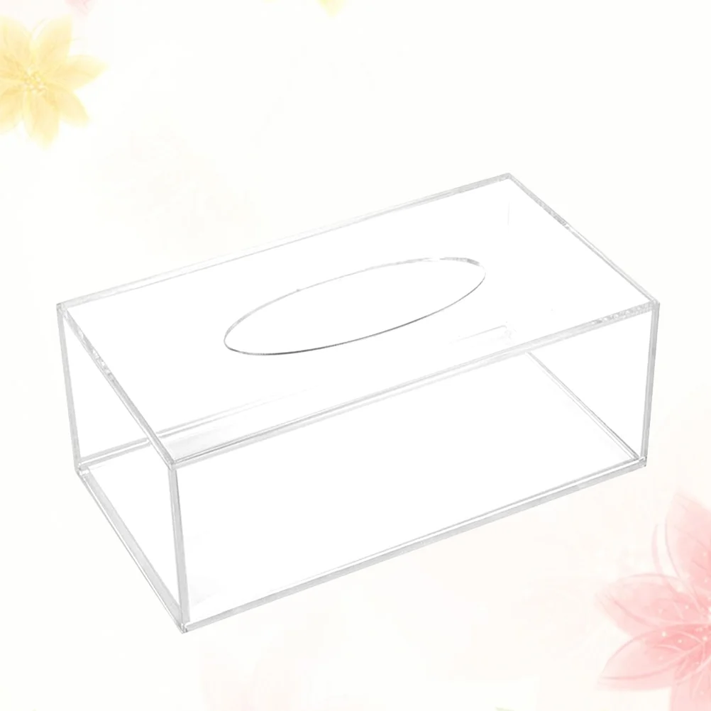 Clear Acrylic Tissue Box Holder Simple Rectangular Paper Napkin Cointainer Oragnizer For Car Home End Table Household Supplies