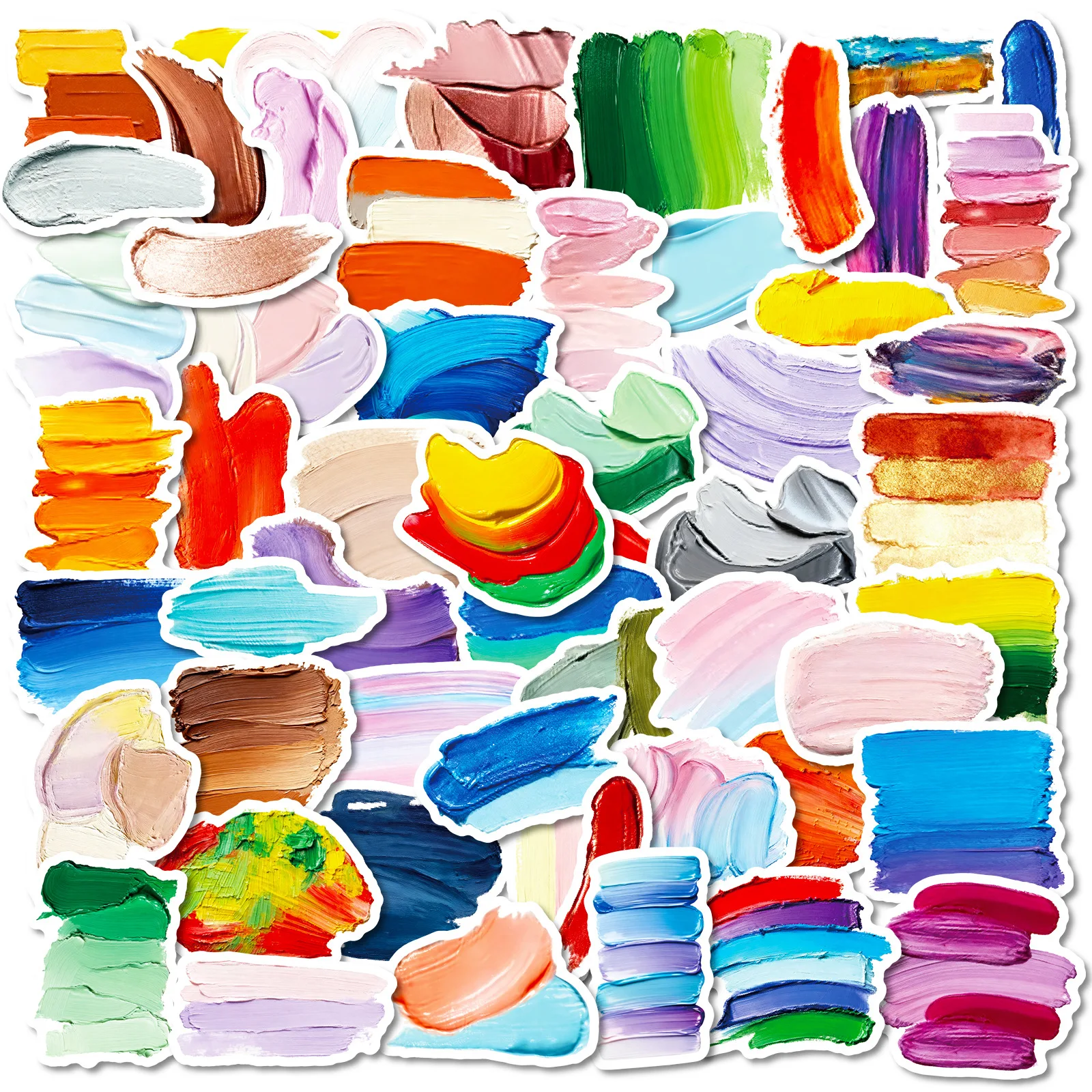 

56PCS Colored Pigment Palette Graffiti Sticker Simple Creative Cartoon Decal DIY Luggage Phone Guitar Scrapbook Cup Kid Toys