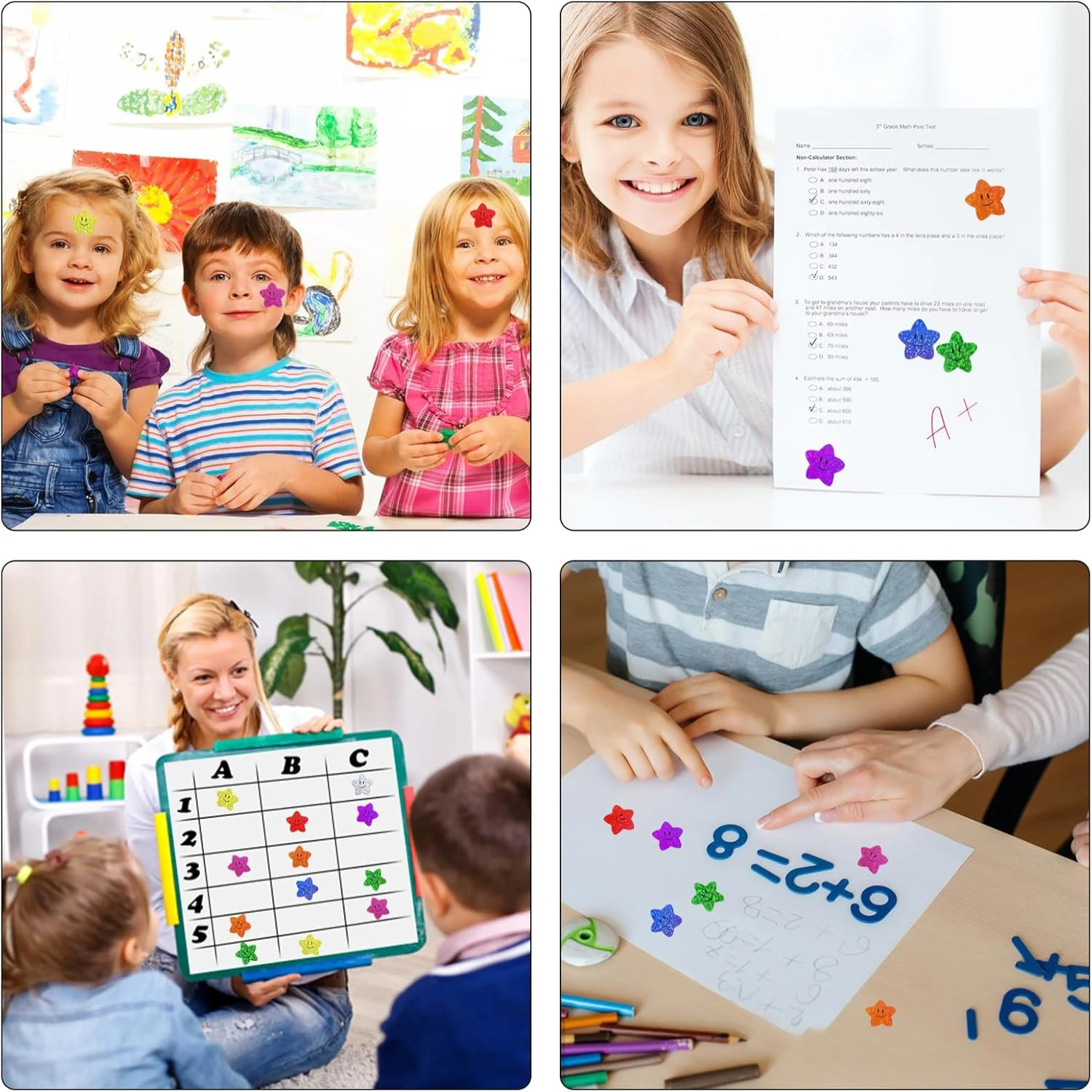 Star Stickers,Star Stickers for  Reward,500Pcs 1Inch Starry  Star Stickers Roll,Self-Adhesive  Shiny Star Stickers Labels for DI