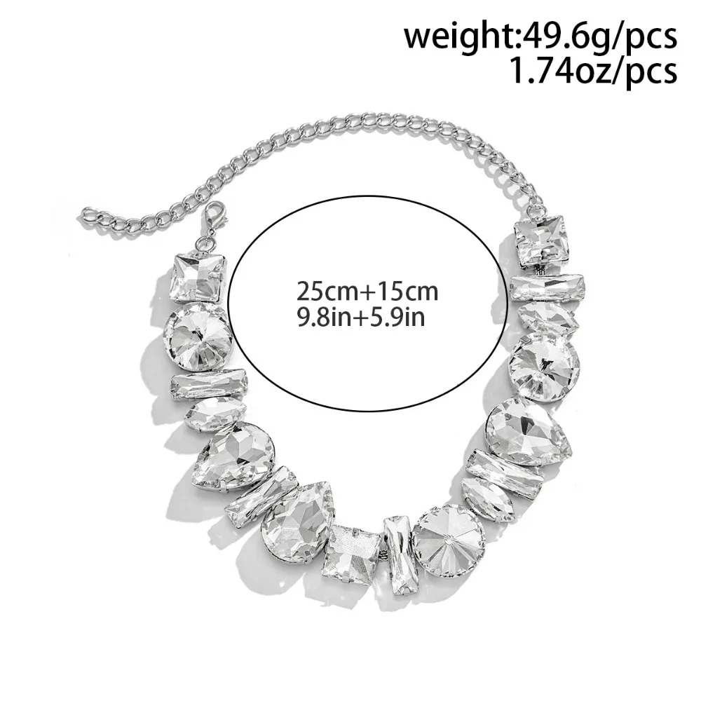 Fashion Full Diamond Necklace New Women Simplicity Necklace Personality Temperament Versatile Design Neck Chain