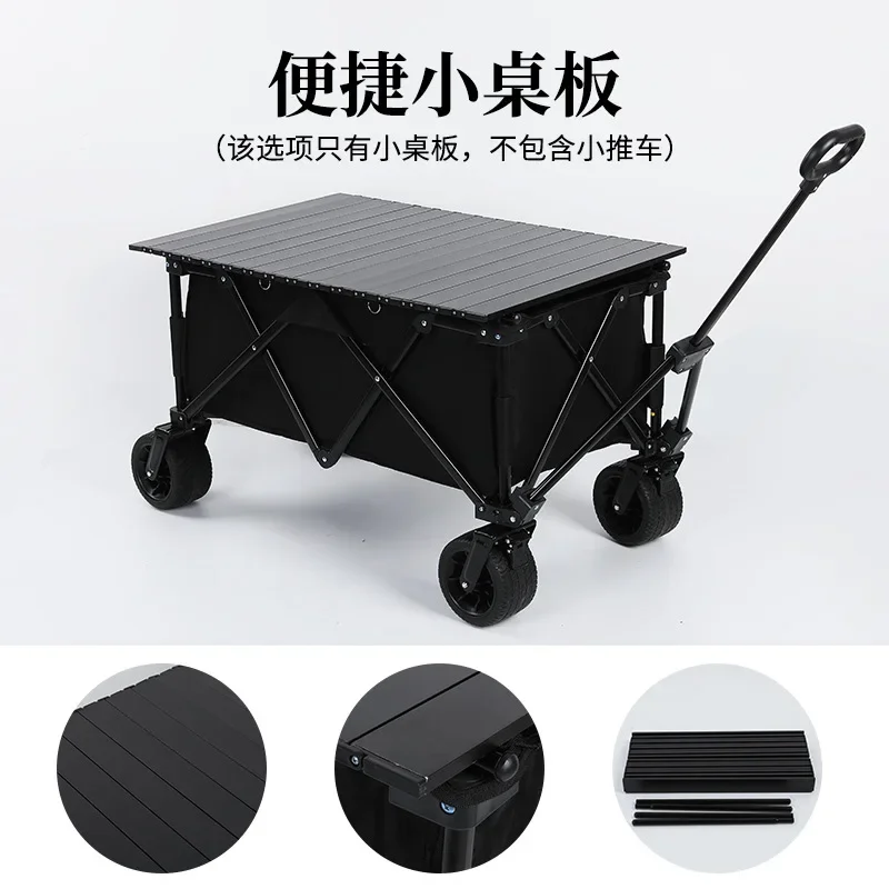 Collapsible Folding Wagon for Outdoor Camping Heavy Duty Utility Garden Cart with 360 Rotation Removable Off Road Wheels for Pic