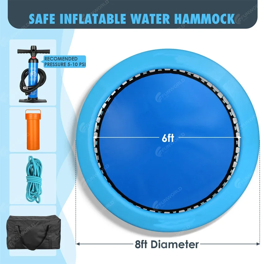 

Hammock Inflatable Pool Float With Air Pump Premium Swimming Pool Lounger Multi-Purpose Pool Hammock