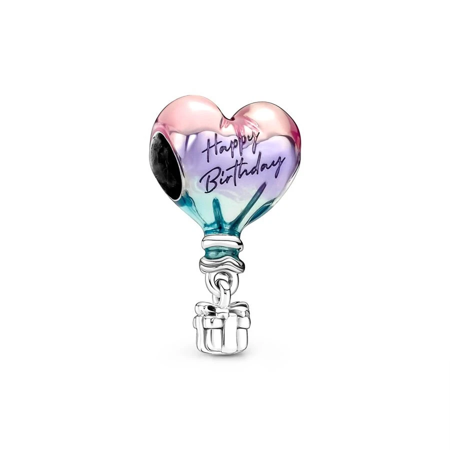 Hot Sale Purple Series Fit OriginalPan Brand Bracele Metallic Heart Ice Cream Hot Air Balloon Dangle Charm Bead DIY Jewelry Gift