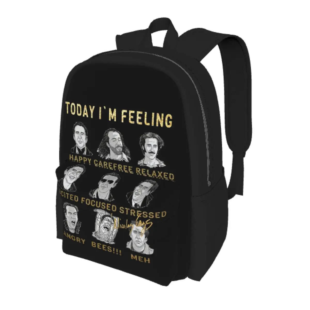

Merry Christmas St Nicolas Cage Student Backpack School Bag Hiking Travel Daypack for Boys Girls Bookbag Shoulder Bags