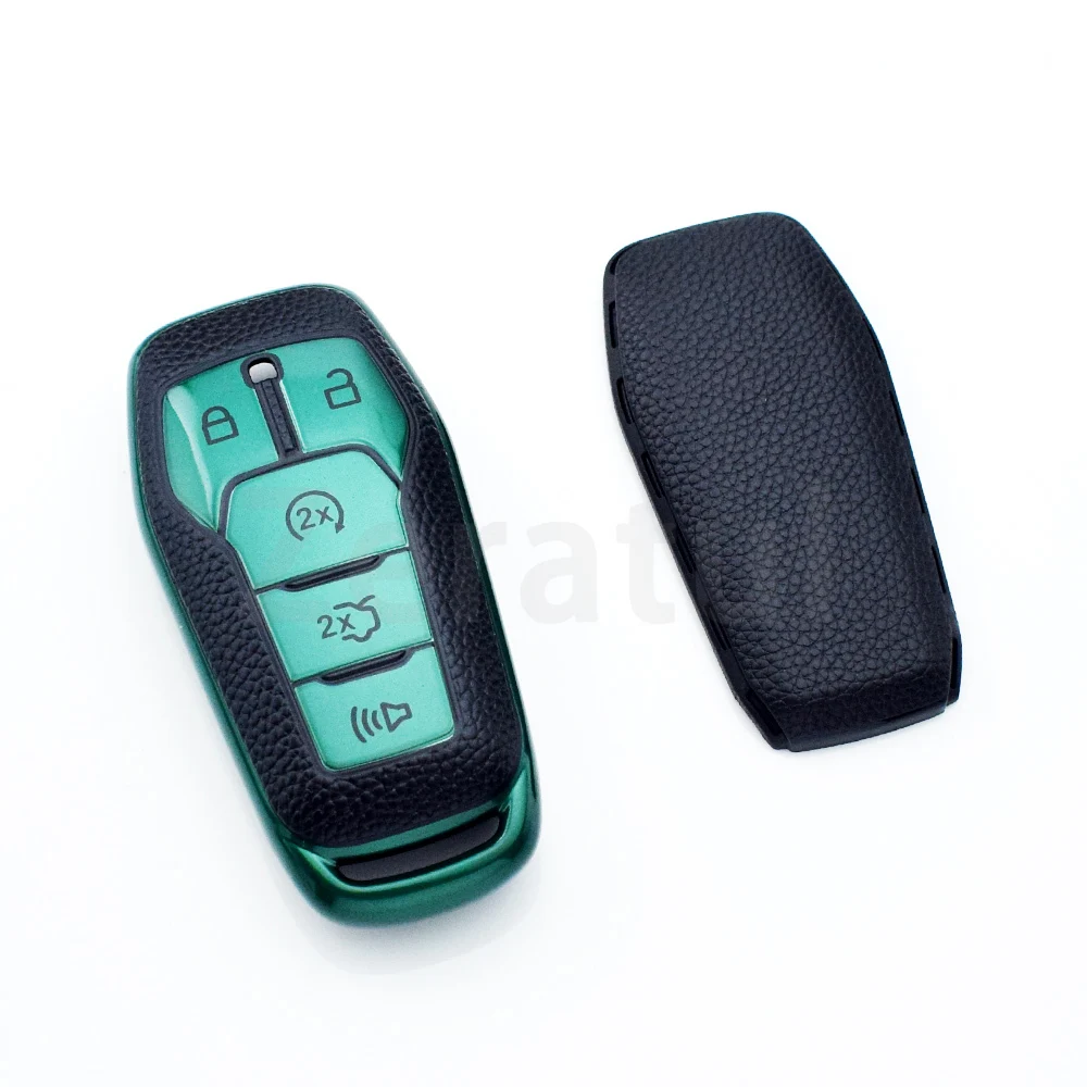 Soft TPU Leather Car Key Case Cover Shell Fob For Ford Fusion Mondeo Mustang F-150 Explorer Edge 2015 2016 2017 2018 Accessories