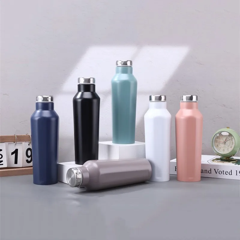 

500ml Stainless Steel Sport Water Bottle bilayer Rugged Water Cup Metal Flask Drinkware Camping Sports 304 Stainless Steel