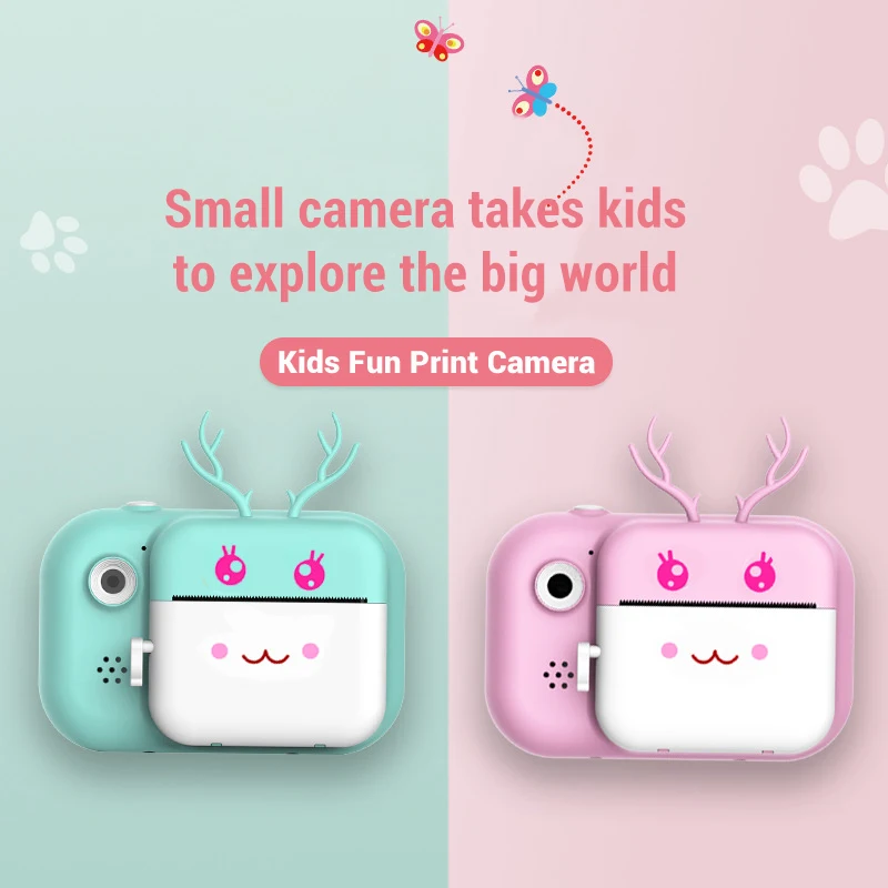 Children's Mini 1080P HD Digital Camera Toy Multifunctional Thermal Print Camera Parent-Child Interaction Selfie Camera Toy Gift