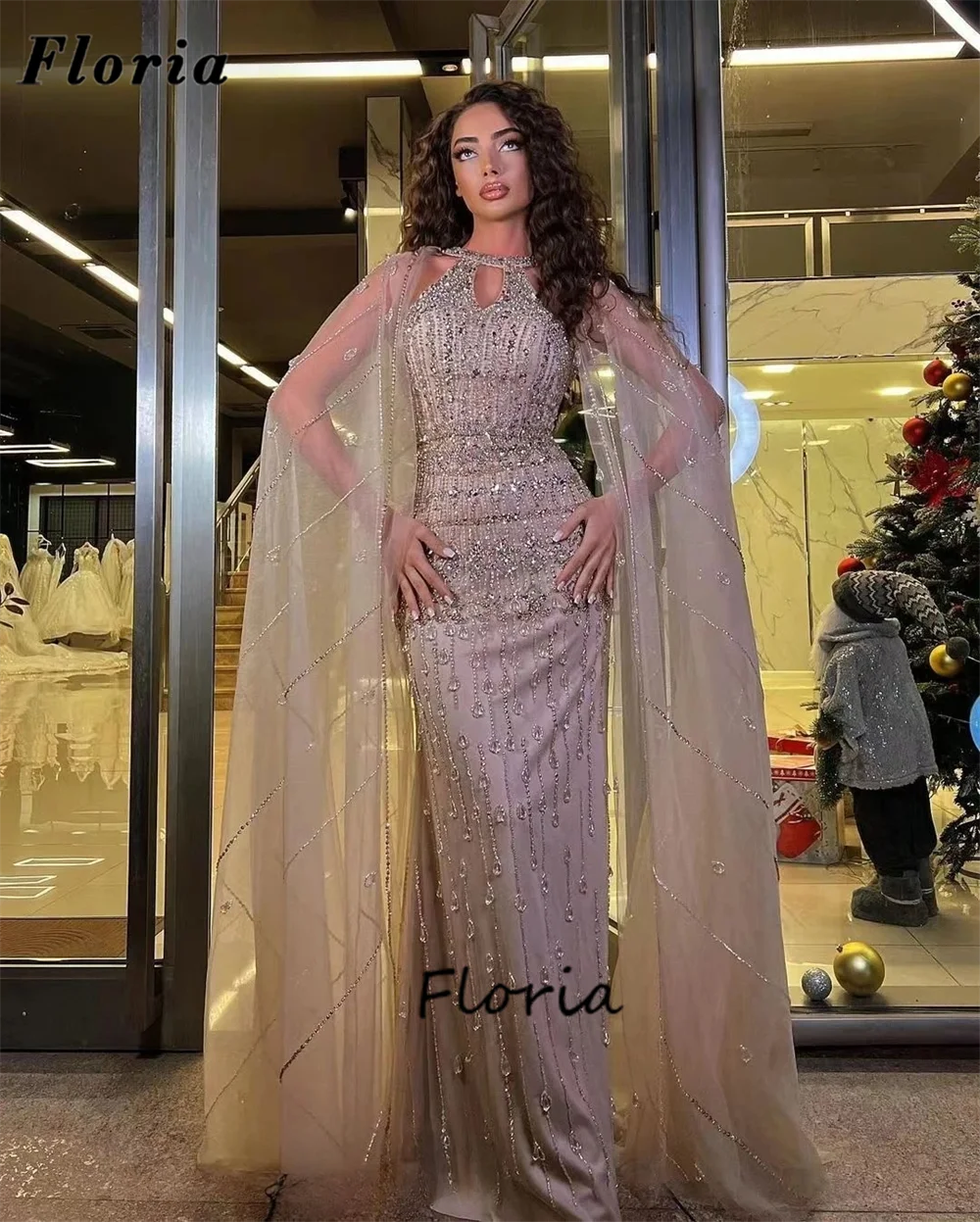 Middle East Full Beaded Evening Dresses Luxury Dubai Mermaid Crystals Party Gowns For Women Wedding Guest Prom Dress Robes 2024