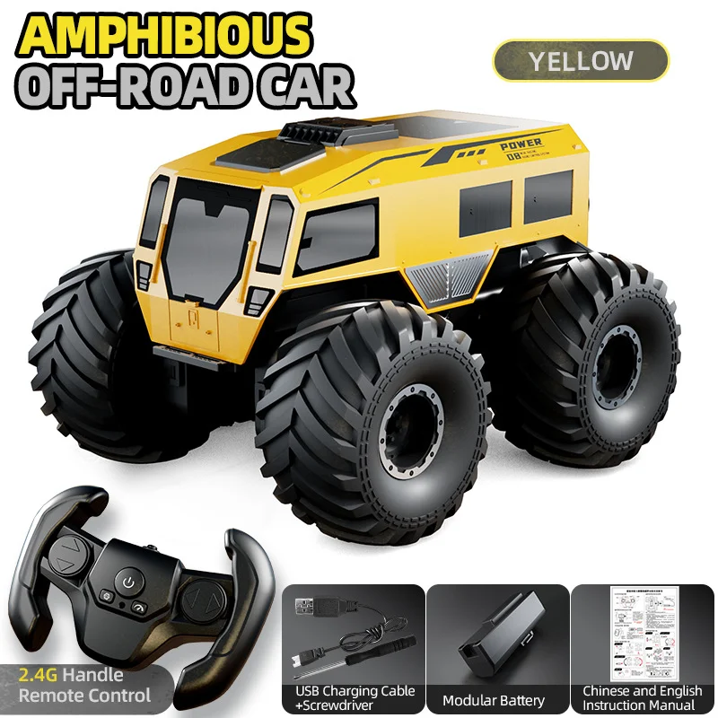 

Jjrc 2025 Q210 RC Car 2.4G Remote Control All-Terrain Off-Road Vehicle Four-Wheel Drive Amphibious Toy for Children