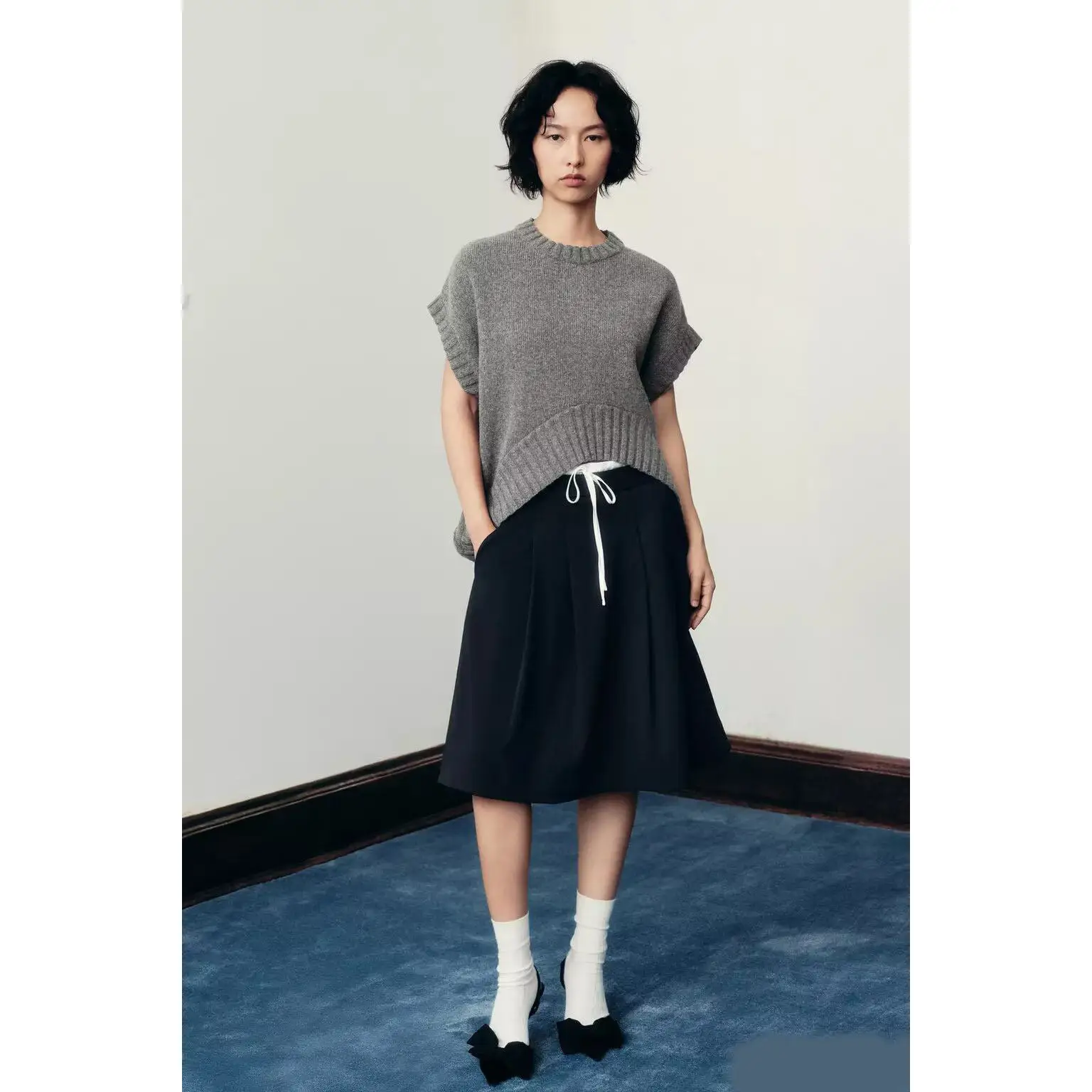 ZBZR Modna Bardzo Duża Wełniana Kamizelka Damska Jesienna Nowość Sle 6772 Ciepła Codzienna Bluza z Kapturem z Włókna Poliestrowego