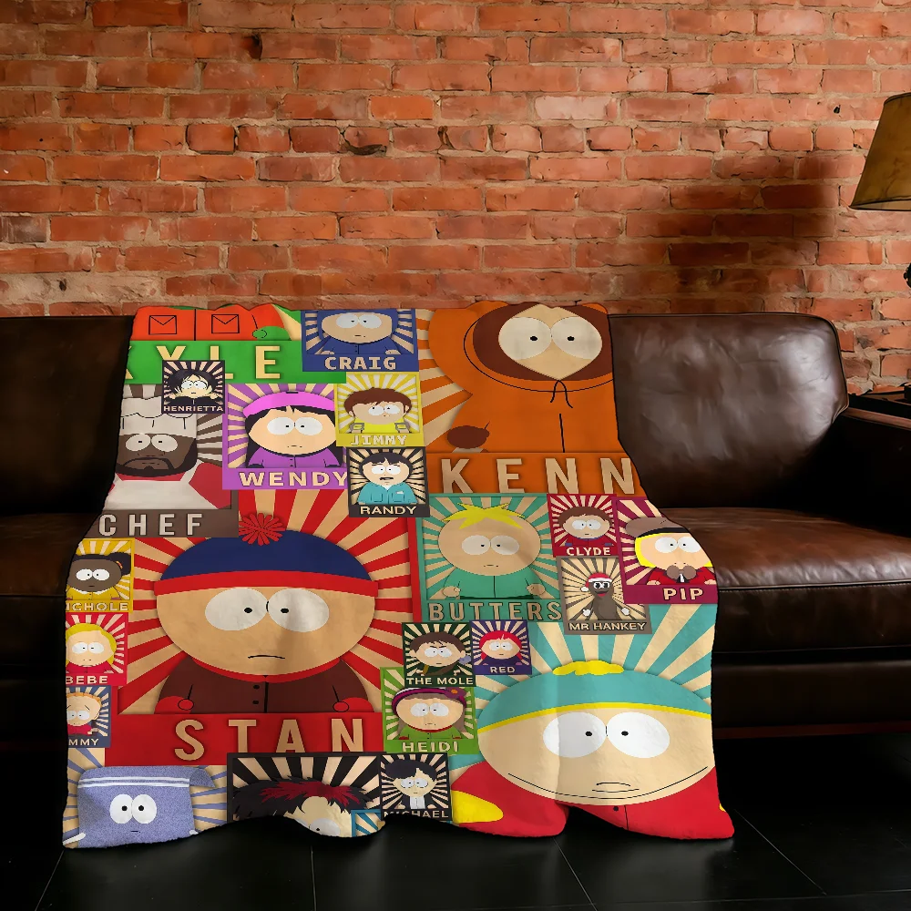 Blanket Super Warm Comfortable Plush Throw S-SOUTH-ES Blanket P-PARK-ES Child Home Sofa Bedroom Cartoon Gift