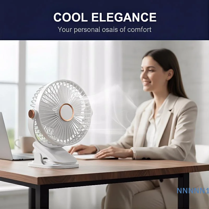 

Camping Fan Rechargeable 4000mAh Battery Clip-on Portable Desktop Air Circulator Wireless for Dorm Home Travel