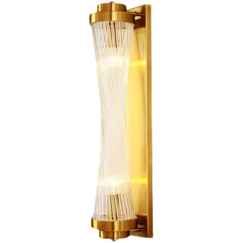 

Small waist crystal wall lamp Nordic simple villa foyer background wall lamp Hotel clubhouse aisle lamp