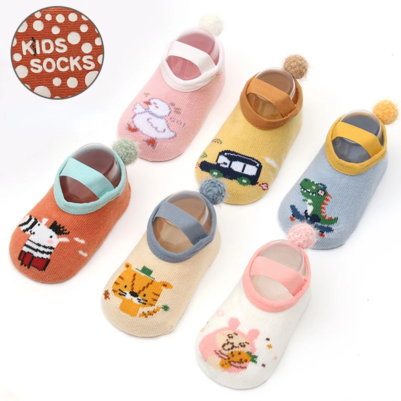 Newborn Baby Floor Sock Shoes Soft Prewalker Cotton Infant Girl Spring Autumn Rubber Anti-skip First Walker Children Socks 1-3Y