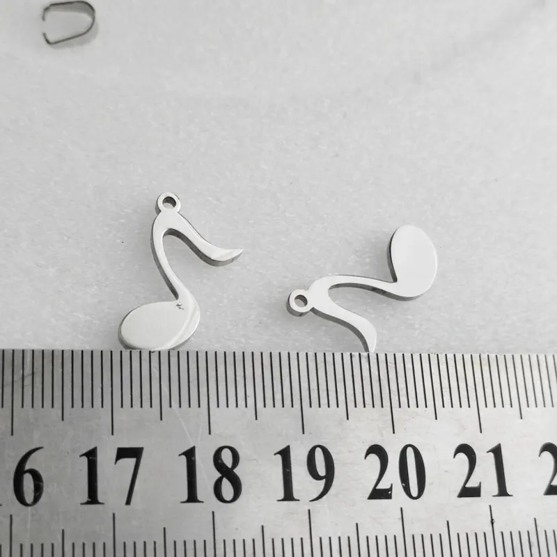 Wholesale 10pc DIY Cute Music Eighth Note Stainless Steel Quaver Charms Pendant Making Parts For Musician Jewelry Accessories