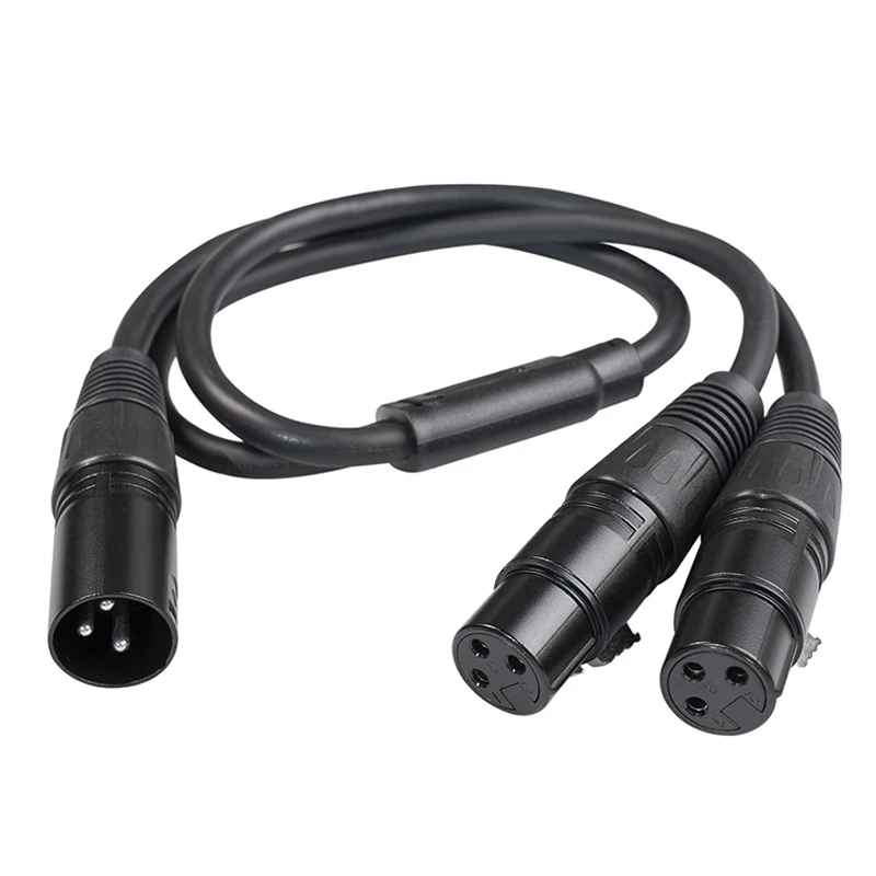 

High-quality XLR Splitter Cable Male to Dual Female Y-Splitter 3Pin Balanced Microphone Line Foil Braided Shielded For Microphon