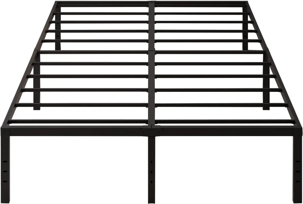 

King Bed Frame 18 Inch High Max 3500 lbs Heavy Duty Metal Mattress Foundation Platform Sturdy Steel Slat Support King Size No