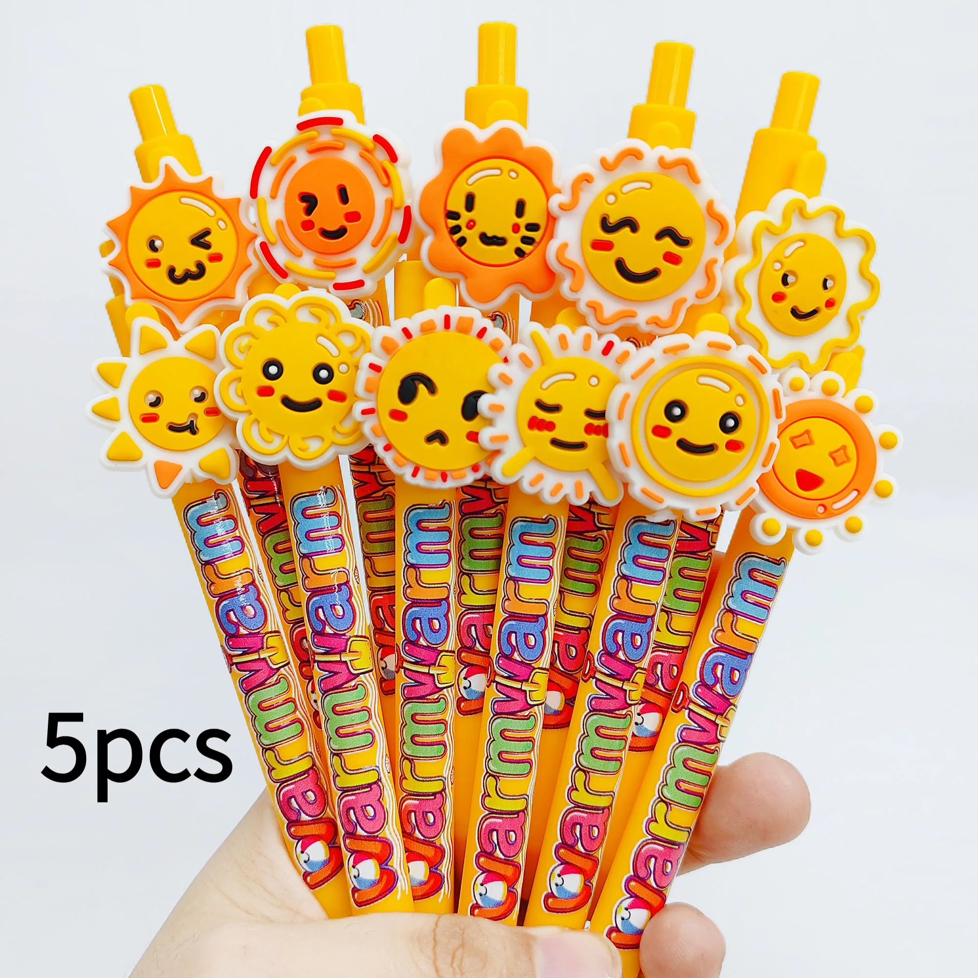 Bolígrafo con tema de la serie Sun, Color creativo, firma de escritura para estudiantes, adecuado para papelería de regalo, 5 uds./11 Uds.