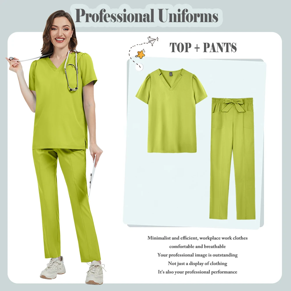 Combinaison de travail de beauté multicolore de haute qualité, uniformes d'infirmière médicale, uniforme chirurgical d'hôpital, ensemble de gommages de soins infirmiers, accessoires pour femmes
