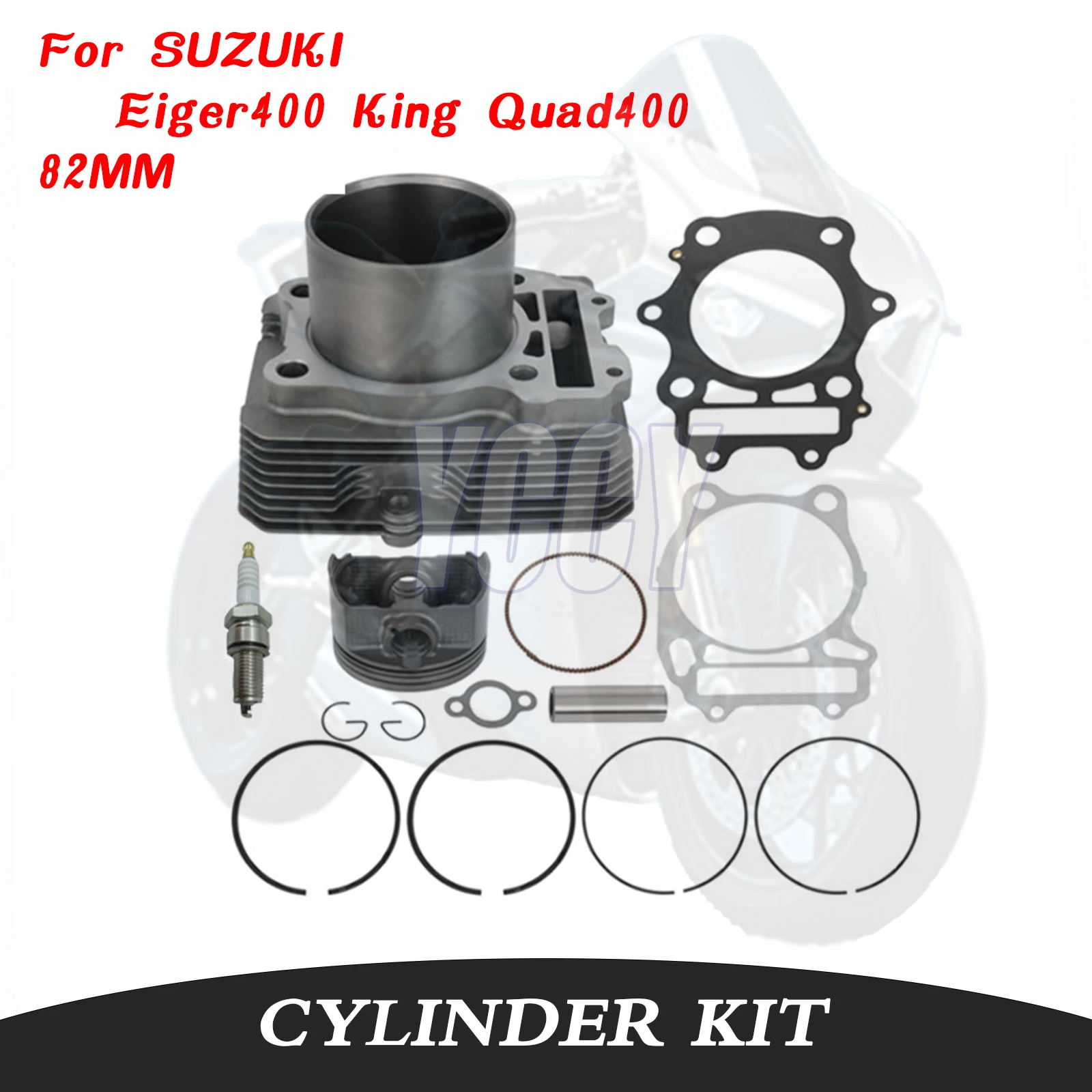 82MM Big Bore Motorcycle Engine Cylinder Kit Piston Gasket Set For SUZUKI Eiger400 King Quad400 11210-27H00-0F0 LTA400 Eiger 400