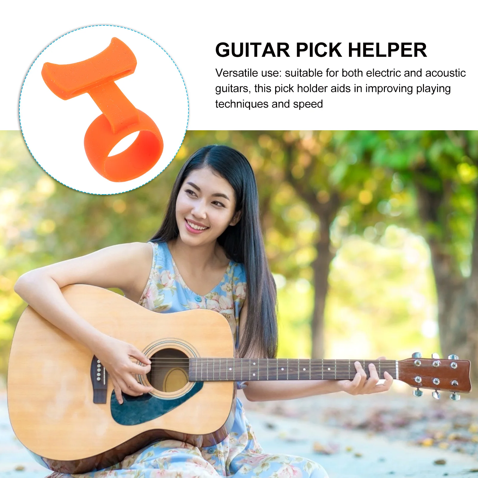 

Guard Plate Pick Anti-slip Finger Cover Silica Gel Guitar Fingertip Protector Pads