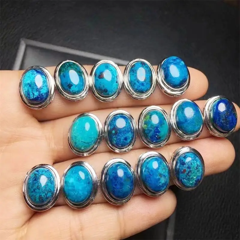 S925Natural Chrysocolla Pendant DIY Crystal Bracelet Drip Spacer Bead Jewelry Necklace Pendant Accessories