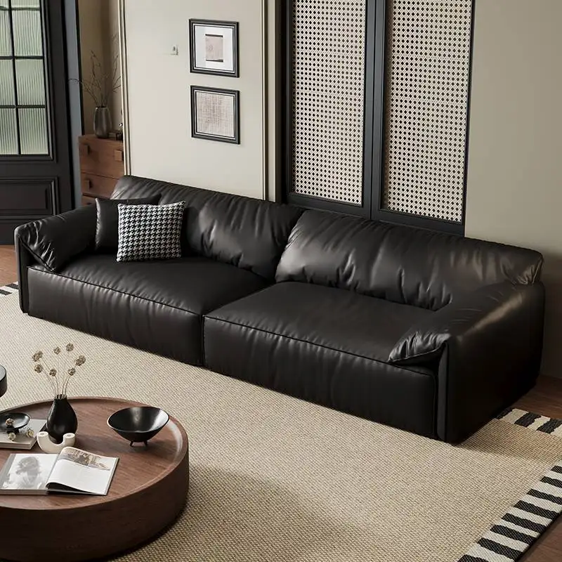 

Wood Black European Sofas Filler Waterproof Design Floor Recliner Puffs Couch Salon Luxury Modern Divano 2 Posti Home Furniture