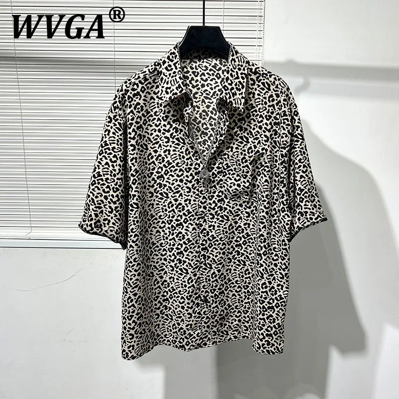 

WVGA Летние новые мужские короткие рубашки Tide Techwear с нишевым дизайном и принтом, стильная свободная шикарная повседневная тонкая рубашка Ins W7725
