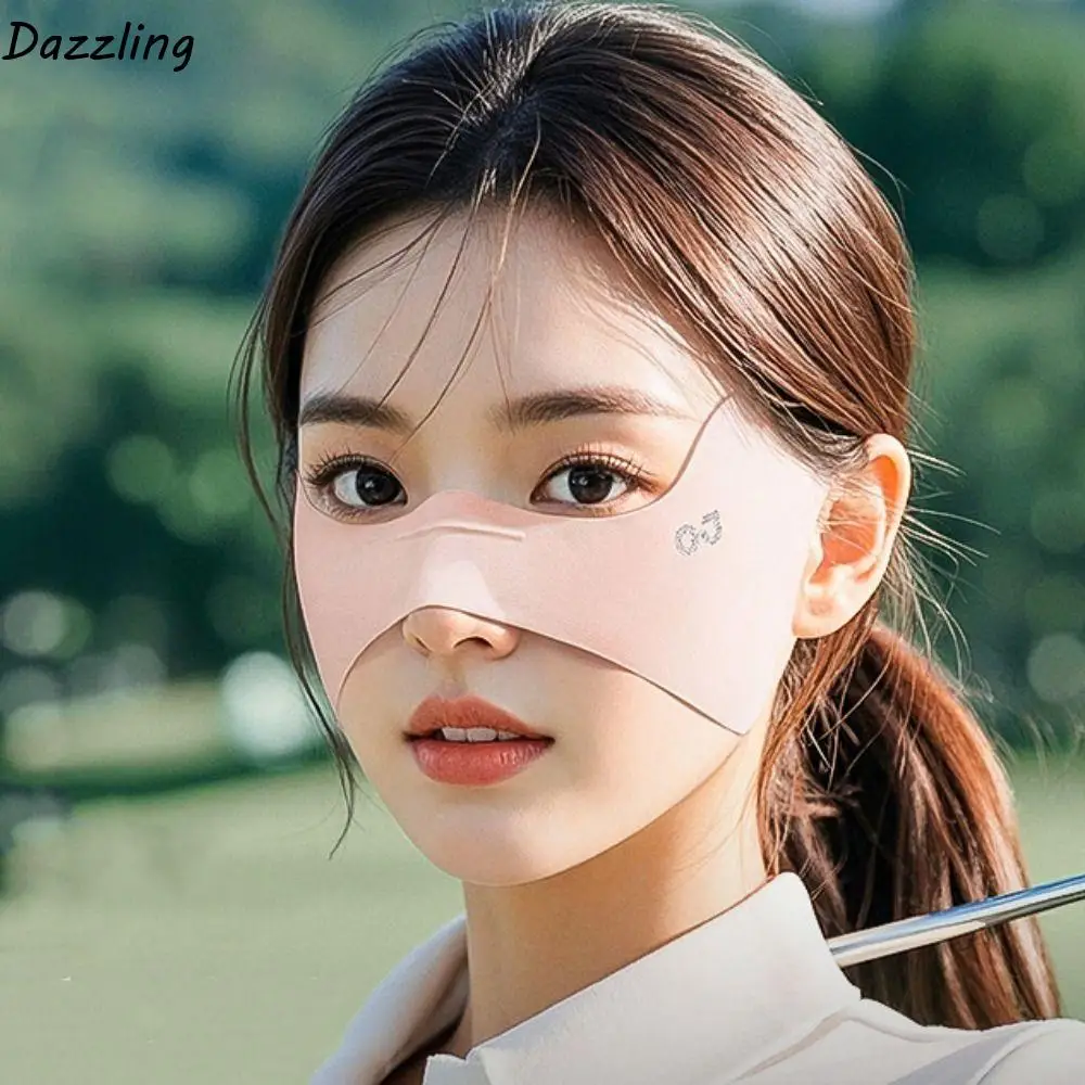 

Летняя эластичная маска из ледяного шелка, тонкая УФ-защита, маска для лица для гольфа, однотонная солнцезащитная вуаль, солнцезащитные патчи для глаз для верховой езды