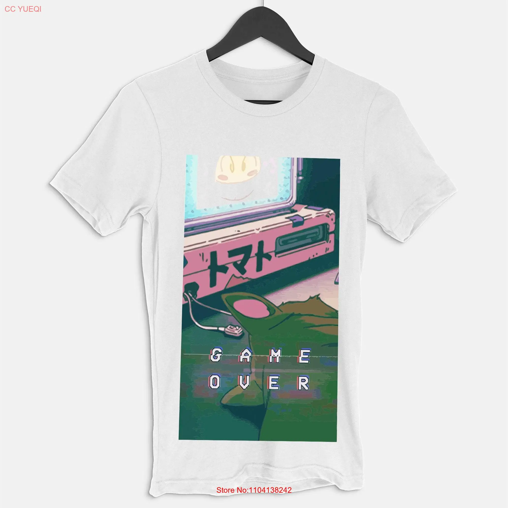 Game Over Aesthetic T Shirt Japanese Artwork Luck Clothes Calligraphy long or short sleeves