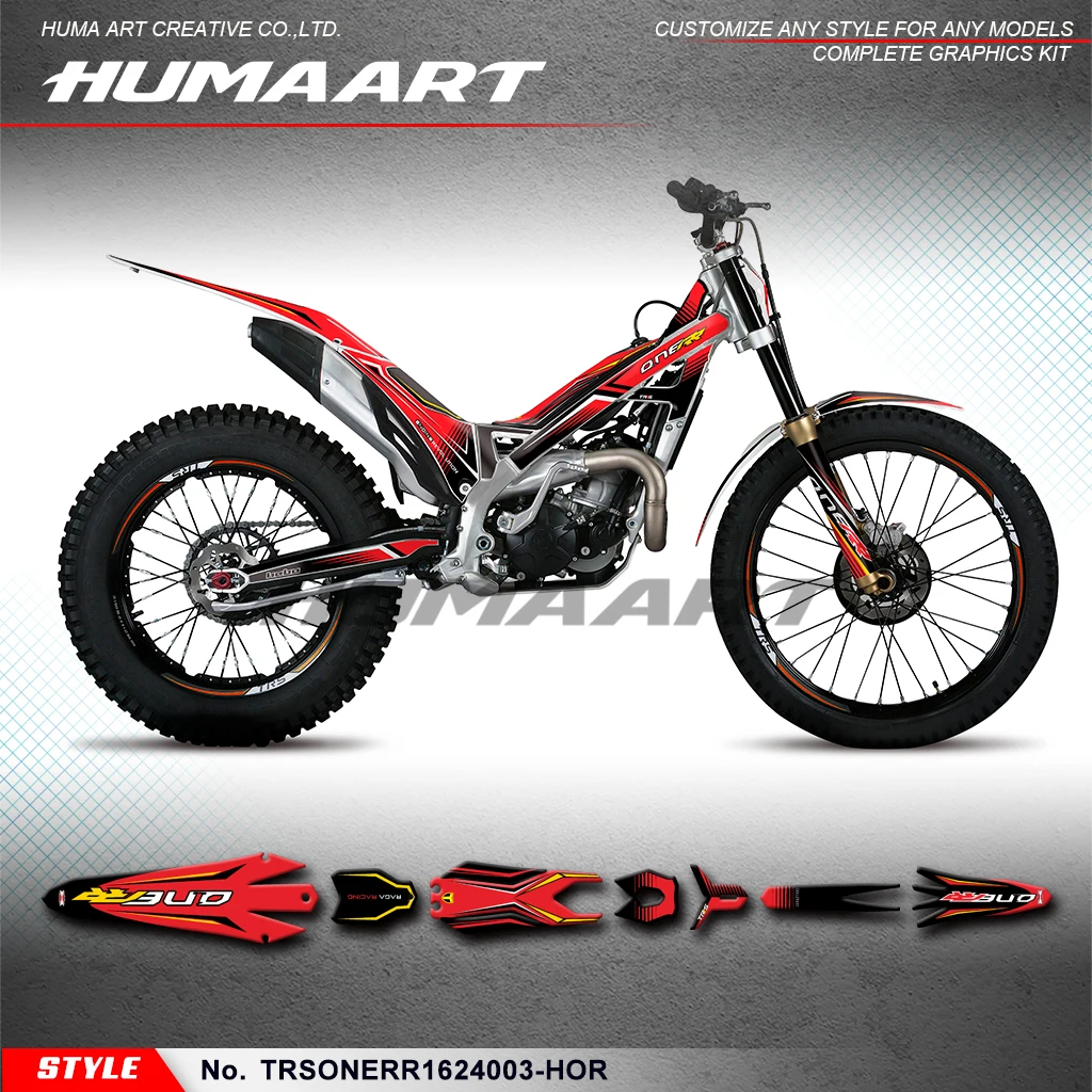 

Humaart Custom Graphics Vehicle Wraps MX Sticker Kit for TRS TRRS ONE R RR GOLD Trials Bike 2016-2024, Red Black