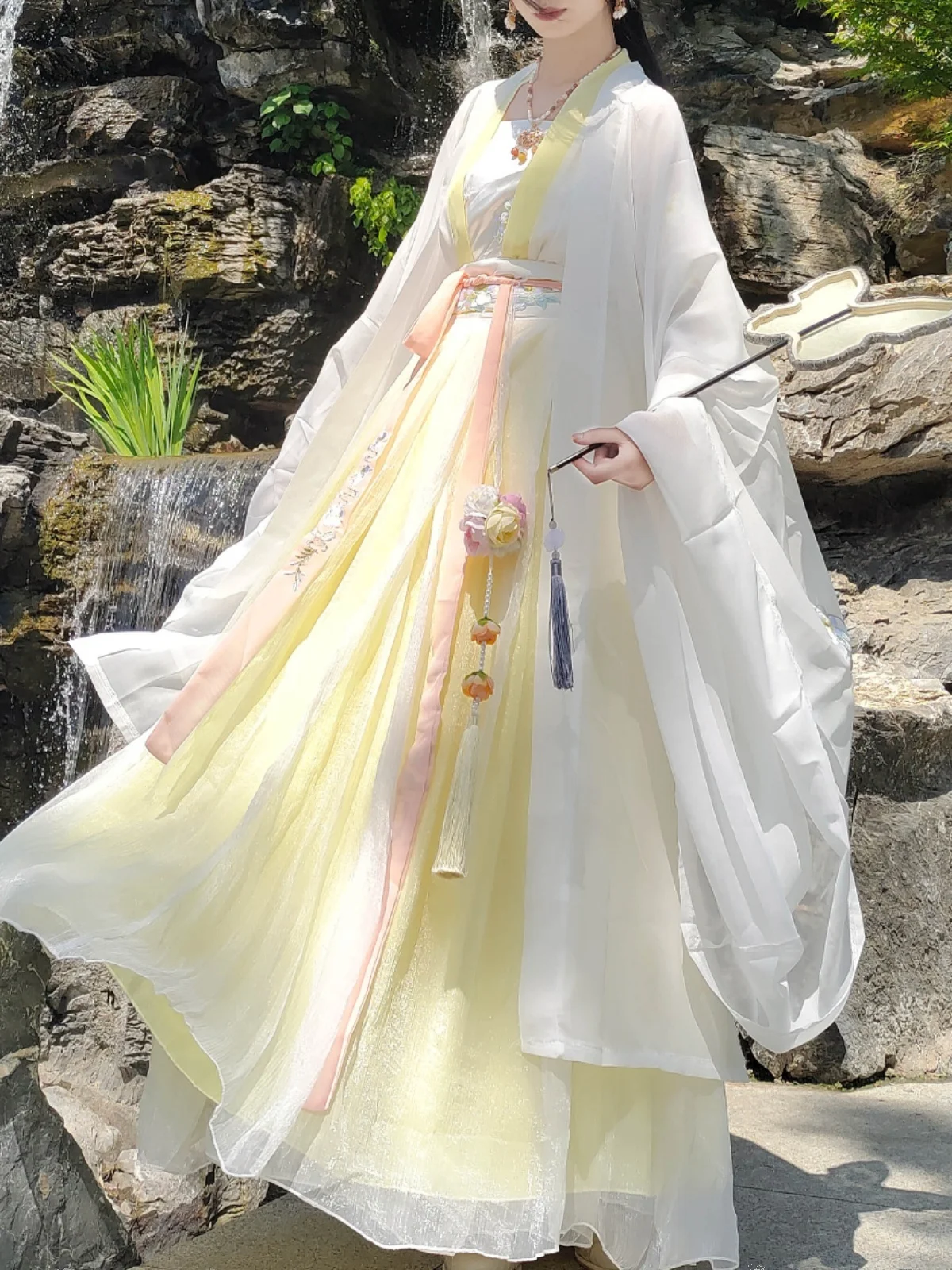 

Hanfu Dress Women Ancient Chinese Traditional Hanfu Set Female Cosplay Costume Party Outfit Summer Hanfu Yellow Green Dress