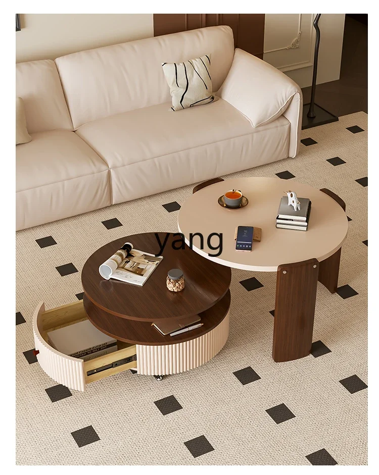 

LH coffee table TV cabinet combination household living room removable medieval tea table