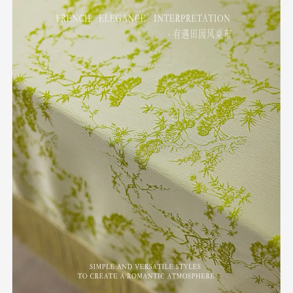 Huangmei orchid bamboo jacquard tablecloth artsy living room dining table cover atmosphere coffee table tablecloth