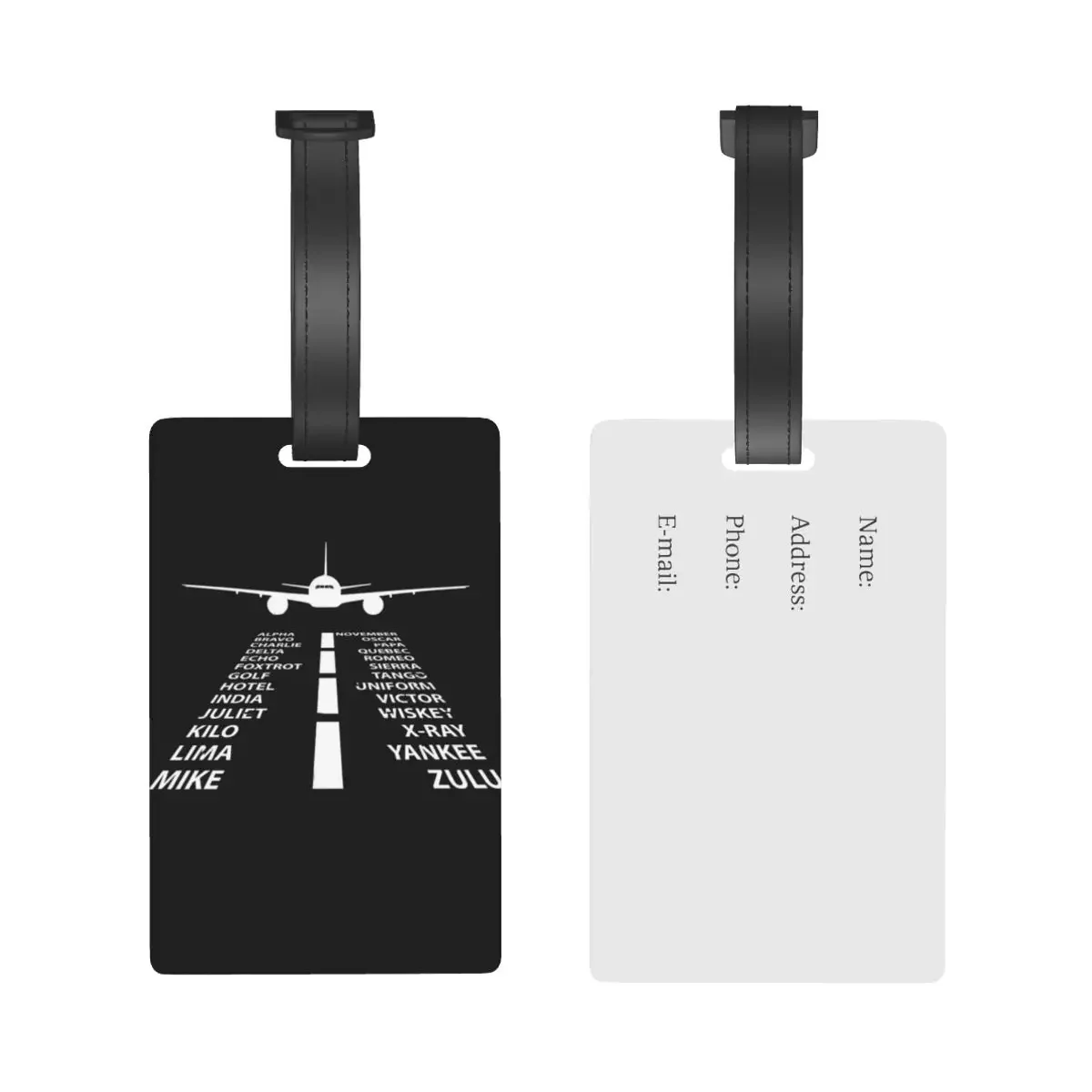 Phonetic Alphabet Pilot Airplane Luggage Tags Suitcase Accessories Travel Baggage Boarding Tag Portable Label Holder ID Name