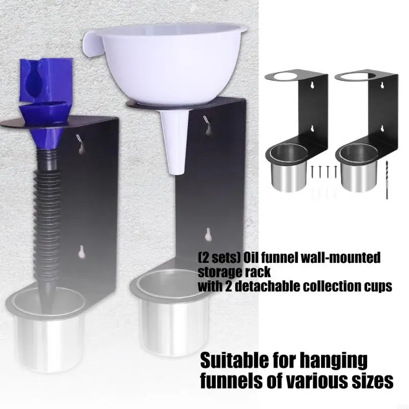   Professional Auto Repair Oil Funnel Frame 2 Replaceable Containers For Neat Usage
