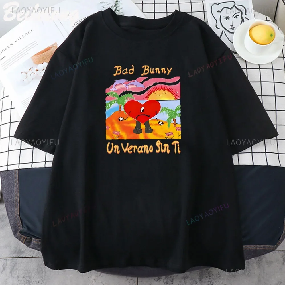 

Bad Bunny Un Verano Sin Ti Printed T Shirt Women Men Classic O-neck T-shirt Funny 90S Ullzang Cotton Shirt Camisetas Ropa Mujer
