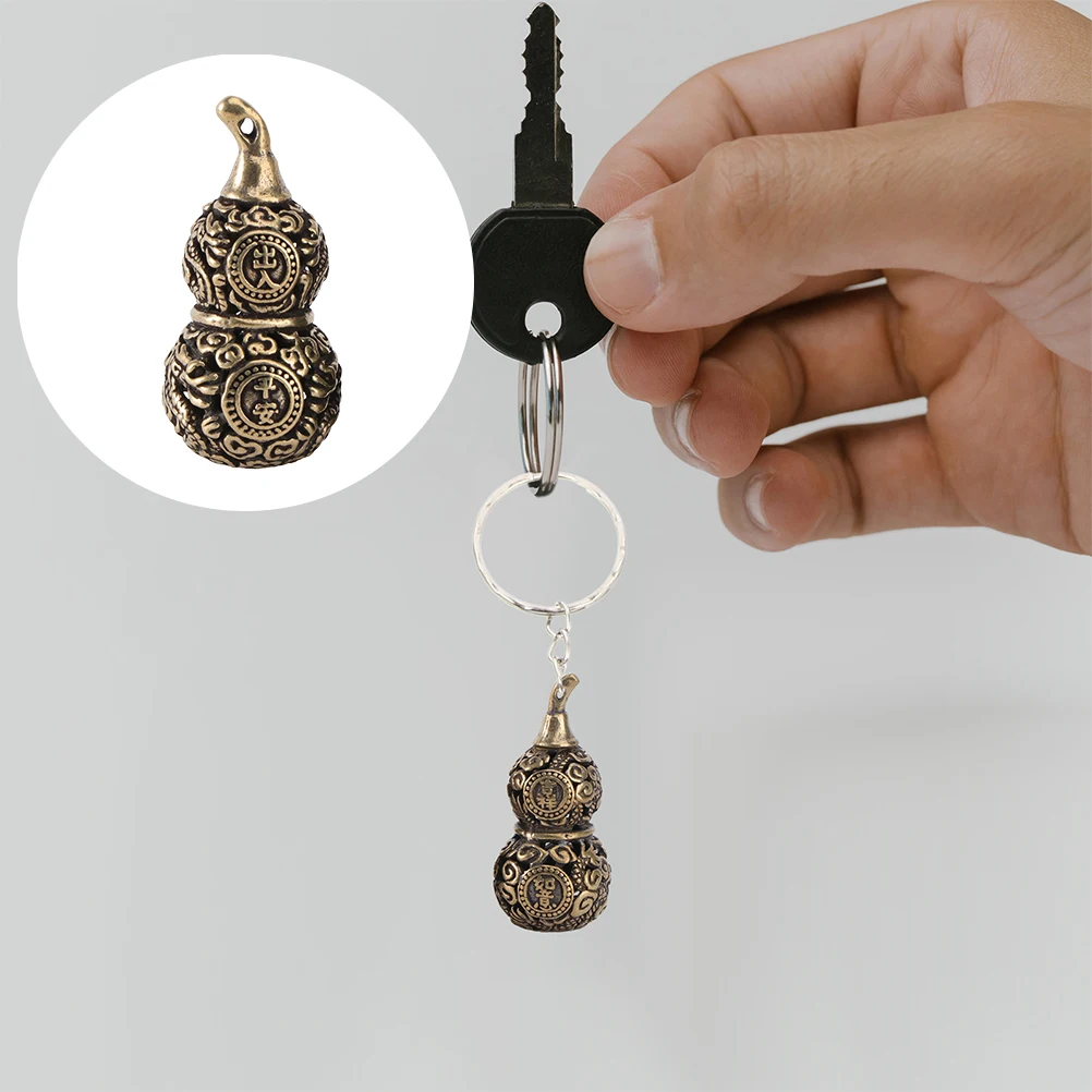 

3pcs Keychain Chinese style Pendant Decorative Locket Hollow Pendant Brass Hanging Ring Lucky Charm