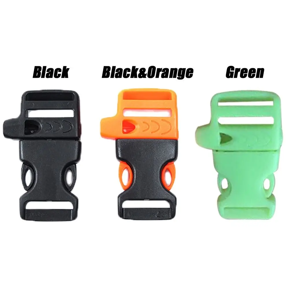 5PCS 20mm Side Release Buckle Curved Emergency Survival Whistle Buckle 550 Paracord Bracelet Strap Buckles Backpack Parts Tool