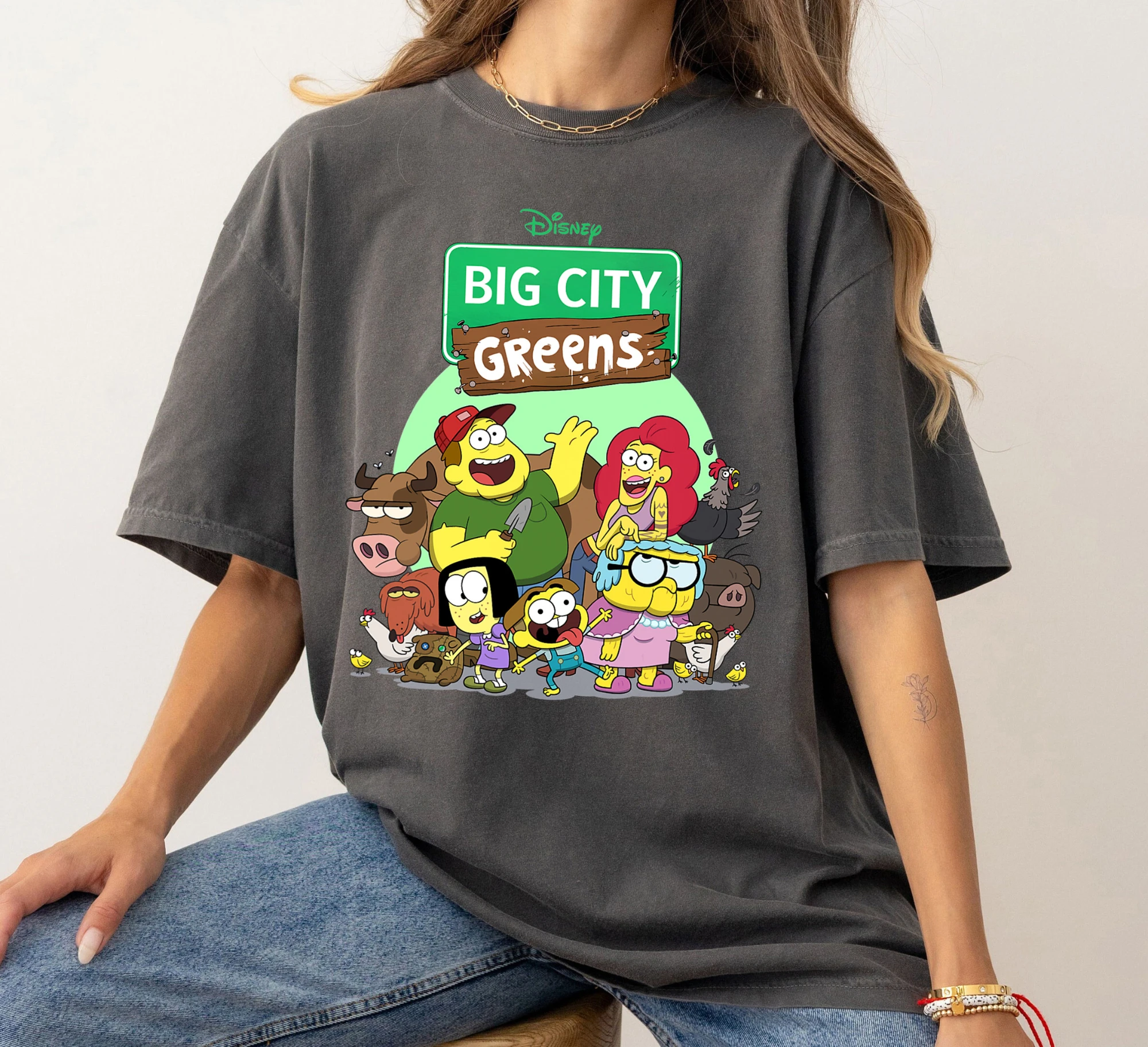 Camicia grafica Disney Big City Green Family Group, camicia coordinata per la famiglia Disneyland, maglietta Magic Kingdom, parco a tema WDW Epcot