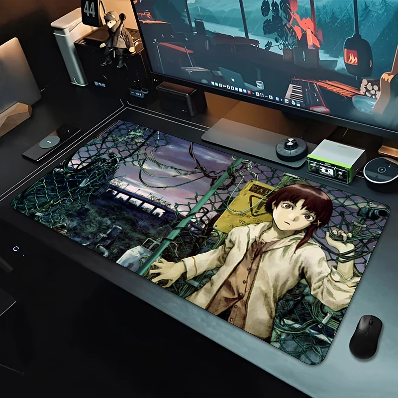 Anime Mouse Pad Gamer Computer Accessories Desk Mat 900x400 Serial Experiments Lain Gaming Office Mousepad XXL Large Pc Carpet