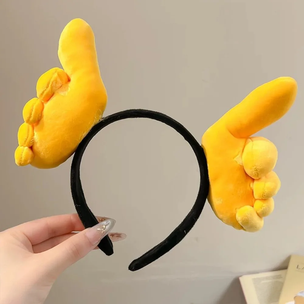 

Plush Funny Gesture Headband Hand Heart Hair Accessories Plush Hairband Give the Thumbs-up Party Dress Up Cosplay Hair Hoop
