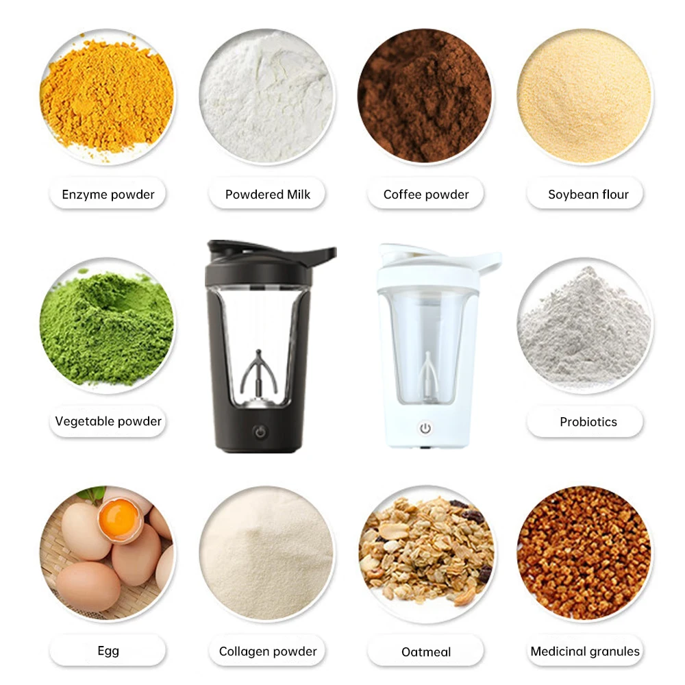 350ML Electric Protein Shaker Bottle Fully Automatic Vortex Mixing Blender Leakproof Milk Coffee Mug Thermos Fitness Cup