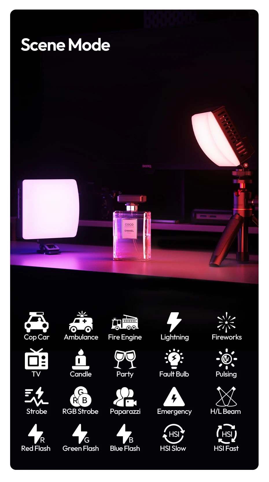 Ulanzi C10RGB Pocket Power 10W RGB-Videoleuchte 1800K-9000K Bi-Color-LED-Licht für Telefonkamera Stativ Video Vlog Fotografie – Detail 10