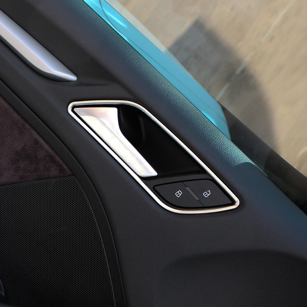 4Pcs Stainless Steel Car Inner Door Handle Cover Frame Sticker for Audi A3 8V 2013 2014 2015 2016 2017 2018 2019 Accessories