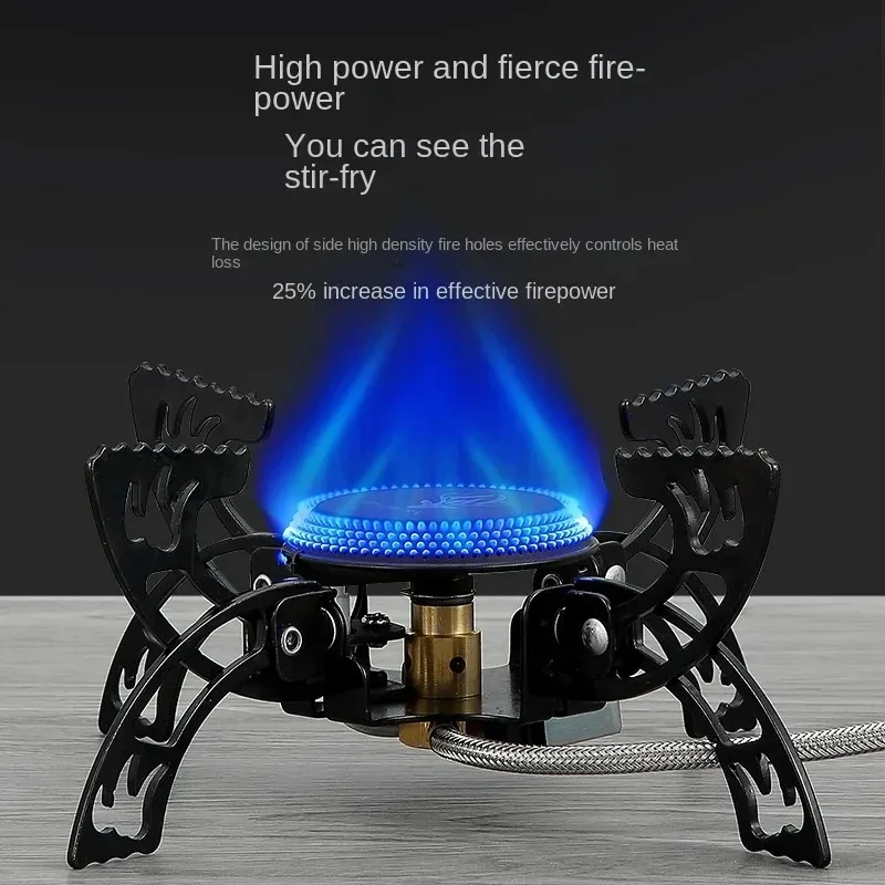 

3800W Camping Stove Windproof Outdoor Gas Burner 30kg Load-bearing Capacity 380g Light Weight Camping Stove Portable for BBQ