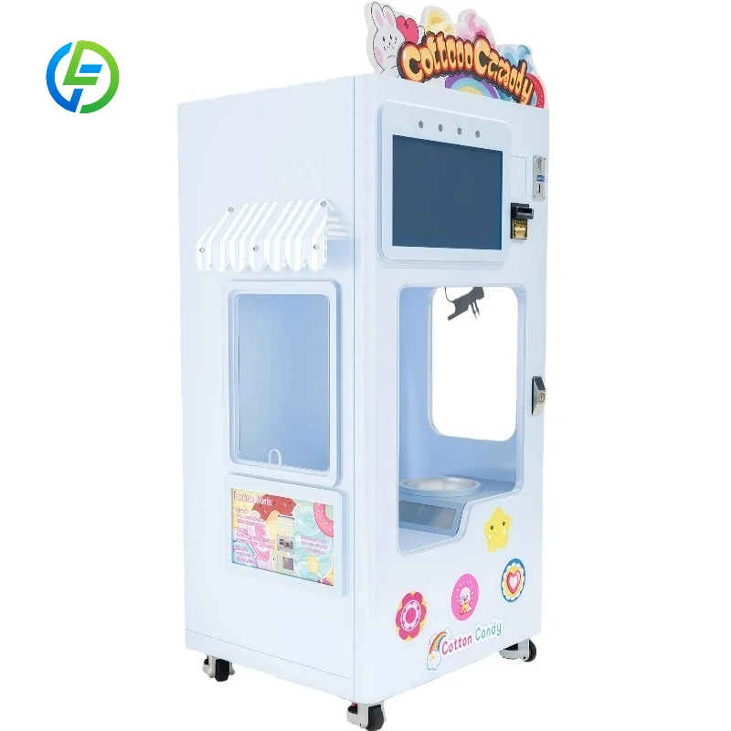 FL Customized Self Service Cotton Candy Vending Machine with Coin Slot and Secure Card Payment Feature