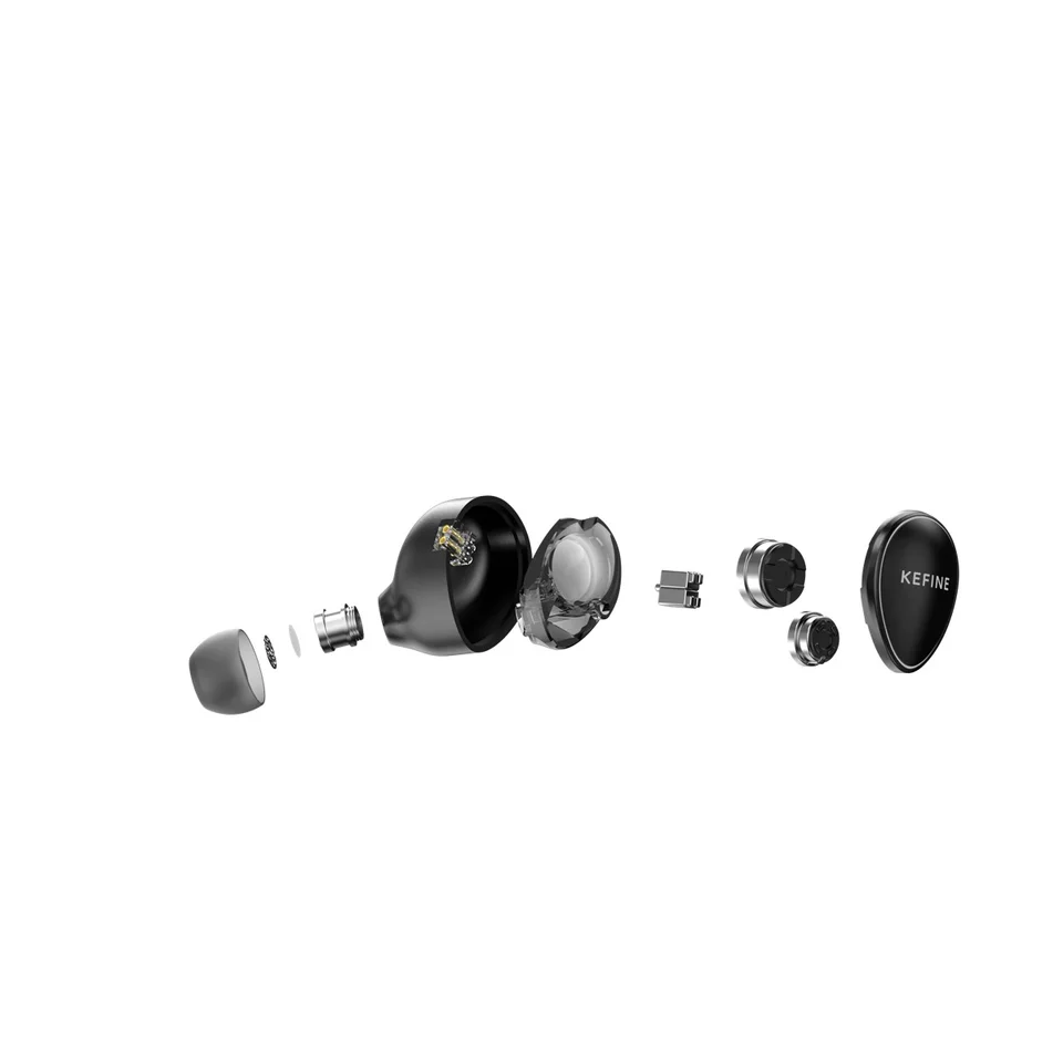 KEFINE Quatio 2DD + 2BA Hybrid Hifi IEM Earphone Silver-Plated